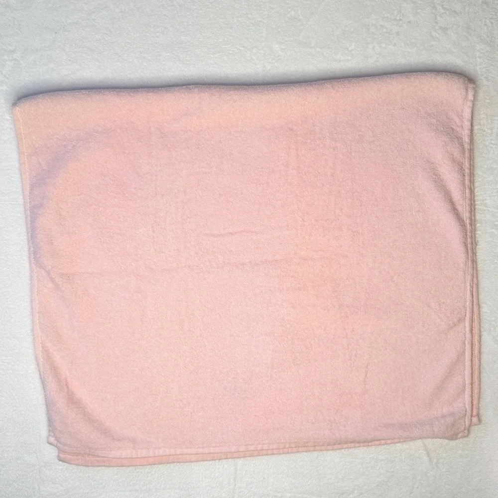 VTG Pink Butterfly Embroidered Bath & Hand Towel Set Cottagecore Coquette Decor